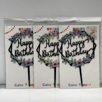 Floral Theme Cake Topper
