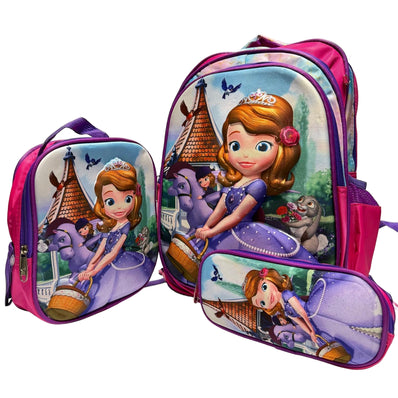 3pcs Princess / Unicorn School Backpack