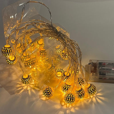 Small Gold & Silver Morrocan String Lights