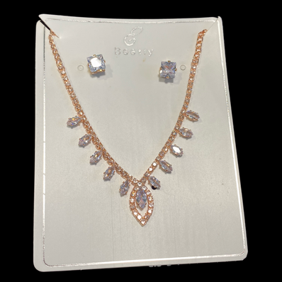 Leafy Diamante Jewellery Set
