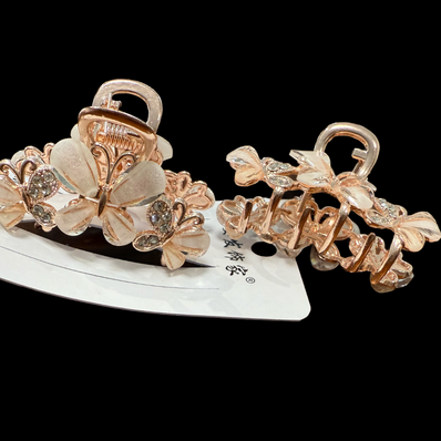 Rose Gold Crystal Hair Claw