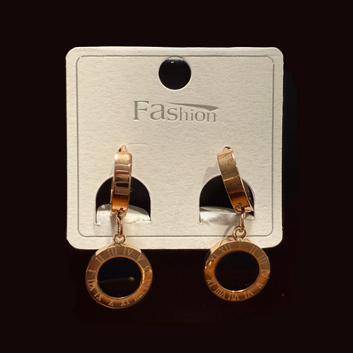 Gold & Black Rounded Earrings