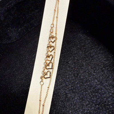 Crystal Heart Chain Bracelet