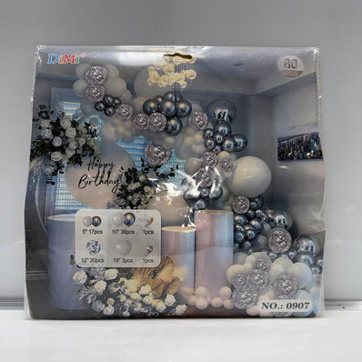 Luxury Metallic Blue & Silver Birthday Balloon