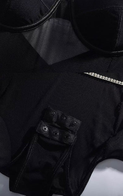 One Piece Rhinestone Bodysuit Lingerie