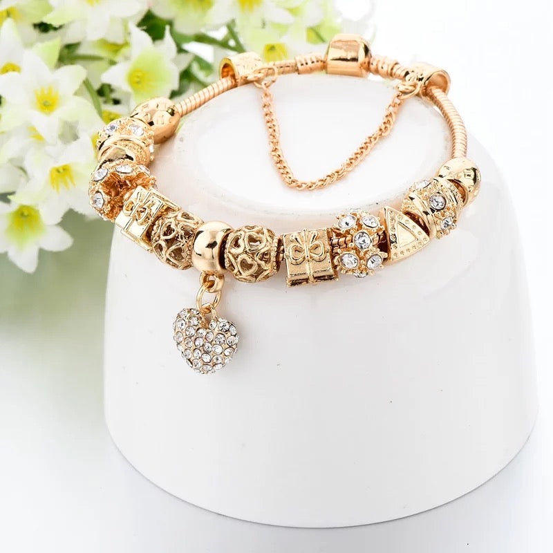 Luxury Gold Plated Charm Bracelet Gifted Freaker