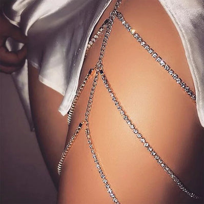 Thigh Body Chain Multi-layer crystal rhinestone