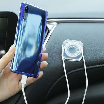 Nanotechnology wall Cell Phone support and charger organiser