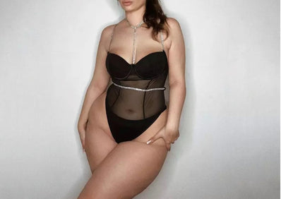 One Piece Rhinestone Bodysuit Lingerie